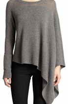 Helmut Lang Core Cashmere Alpaca Soncho Poncho Sweater Medium Gray S - $2,987.68 MXN
