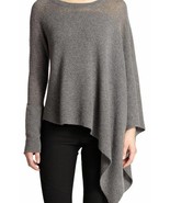 Helmut Lang Core Cashmere Alpaca Soncho Poncho Sweater Medium Gray S - $2,987.68 MXN