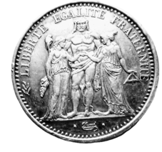 5 francs Hercule IIIe République - $34.50