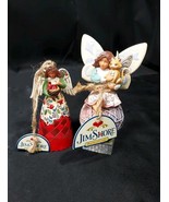 Lot 2 Jim Shore Figurines, Feline Fairy &amp; Christmas Angel W/ Cardinals  - €34,15 EUR