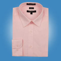 Marquis Signature Men&#39;s Long Sleeve Slim Fit Dress Shirt Pink 17 / 17.5 ... - $15.00