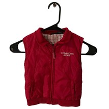 Calvin Klein Jeans Red Zip Up Nylon Puffer Vest Baby Toddler - Size 24M - £9.84 GBP