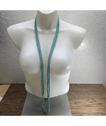 Vintage 1960&#39;s Blue Multi Strand Sparkle Plastic Round Bead Necklace KG JD - €16,84 EUR