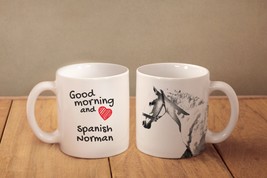 Spanish-Norman horse -mug with a horse and description:&quot;Good morning and... - £11.72 GBP