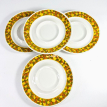 Mikasa Mediterrania Roma 4055 Saucer Set 4 Mid Century Yellow Orange Japan - £33.76 GBP