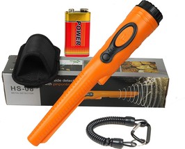 Fully Waterproof Portable Metal Detector Pinpointer Include a 9V Battery, Orange - £31.44 GBP