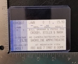 Crosby, Stills &amp; Nash - August 7, 1987 Concert Ticket Stub - £7.98 GBP