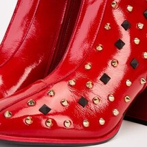 The Infanta Red Leather Block Heel Women Boot image 3