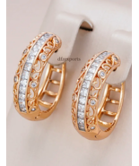 Moissanite Hoop Earrings For Women 925 Silver Princess Cut Moissanite Je... - £171.16 GBP
