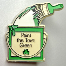 Vintage St. Patrick&#39;s Day &quot;Paint the Town Green&quot; Plastic Pin PB95-B - £10.21 GBP