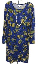 NWT LuLaRoe Large Royal Blue Green Gold Paisley Debbie Long Sleeved Shea... - $27.71