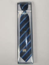 Men's Vito Rofolo From Italy Tie Hankie Gift Boxed 100% Silk VR-37 Blue Stripe image 4