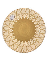 NEW 9.5&quot;D Sand Tan &amp; WHITE Pattern DESIGN ROUND Bowl Dish MADE IN PORTUGAL - $39.59