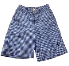 Polo Ralph Lauren Boys Sz 3T Blue white Gingham Shorts Casual Checkered - $18.80