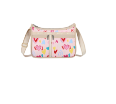 LeSportsac Hand Drawn Hearts Deluxe Everyday Bag Colorful Freehand Style Hearts - £85.40 GBP