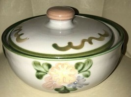 Louisville Stoneware &quot;Country Flower&quot; Round 2 Quart Casserole With Lid - £19.80 GBP