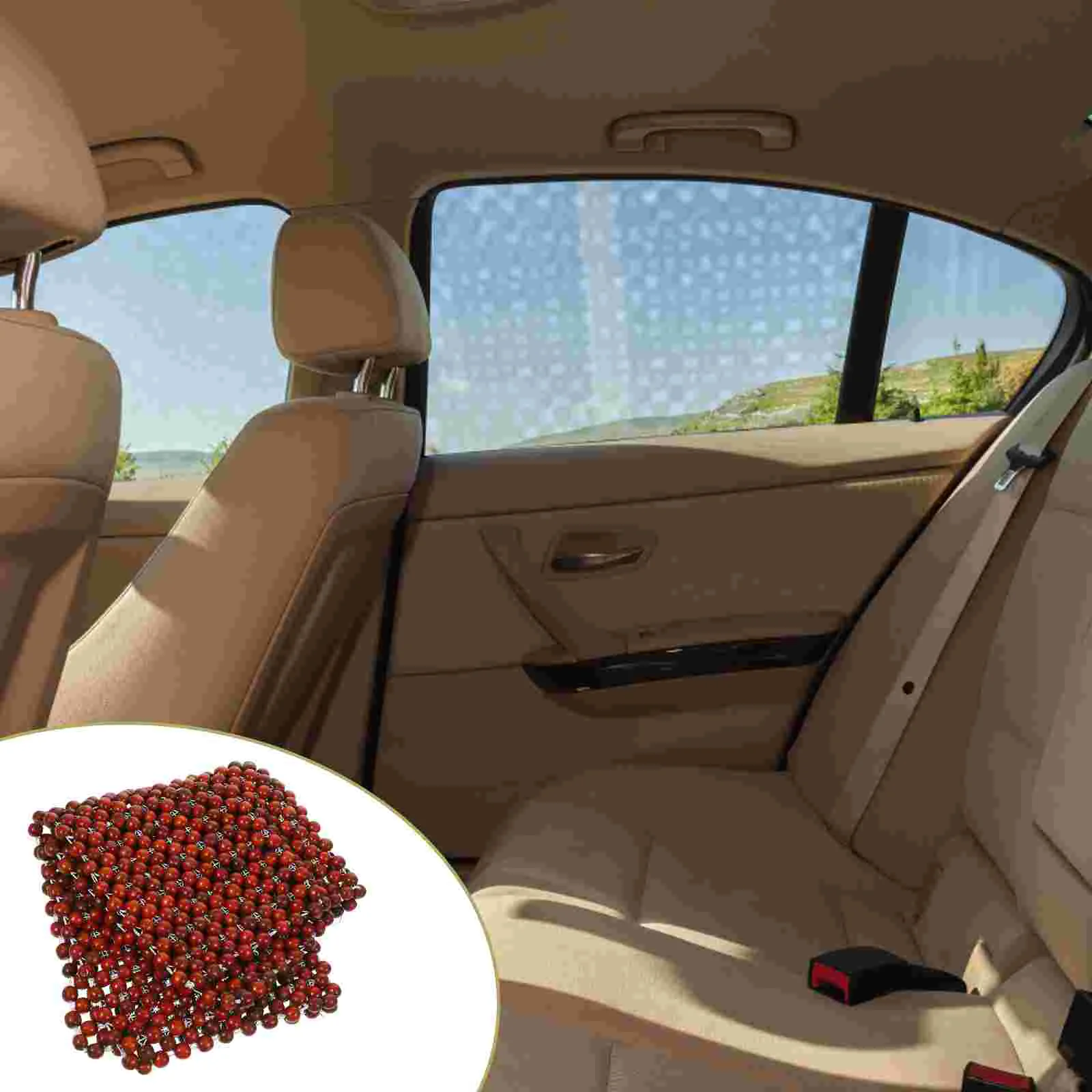 Wood Beads Summer Cool Seat Pad for Car, Office Chairs - Comfortable Cushion M - £23.91 GBP