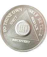 25 Year .999 Fine Silver AA Alcoholics Anonymous Medallion Chip Coin XXV - £36.75 GBP
