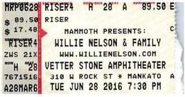 Willie Nelson &amp; Familia Ticket Stub June 28 2016 Mankato Minnestota - £20.97 GBP