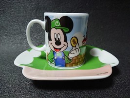 Super Mario LUIGI Mickey Mouse collaboration Mini Cup and Saucer Rare Japan - £42.57 GBP