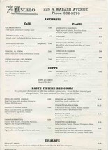 Cafe Angelo Menu N Wabash Avenue Chicago Illinois 1988 - £21.72 GBP