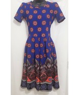 Lula Roe Amelia Dipped Medallion Paisley XS Dress - $19.44 CAD