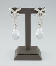 Dior Crystal and Metal Costume Dangle Clip-On Earrings Gorgeous - $639.92