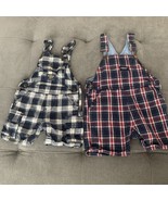 Vintage Oshkosh Bgosh Baby Overalls Size 12 Month Lot Of 2Bundle Plaid - $558.96 MXN