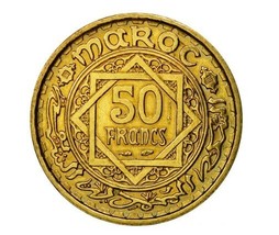 Coin, Morocco, 50 Francs - £62.12 GBP