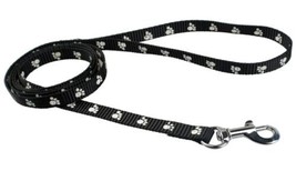 Paws Premium Black Nylon 5&#39; Medium Breeds Reflective Dog Leash Lead Rope - £6.21 GBP