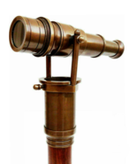 Cane Sir Francis Drake Brass Telescope Handmade Hardwood Walking Stick 3... - $41.58