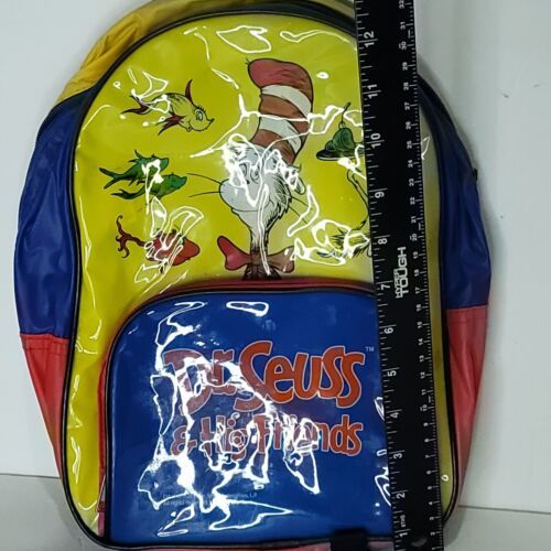 Dr Seuss And Friends Mini Backpack 12" x 9" Zipper Book Bag Yellow Cat Hat Item image 4
