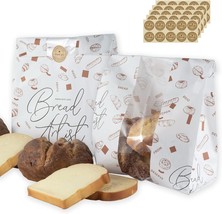 50 Pack Paper Bread Bags with Front Window 13.8 x 9.5 x 4.3 Inch Large Paper Bre - £31.13 GBP