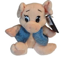 NWT - Vintage 1998 Harley Davidson 6&quot; Baby Blue The Pig Bean Bag Plush P... - $203.01 MXN
