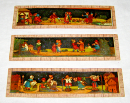 Antique Lot Of 3 Magic Lantern Hand Painted Glass Slides - Vignettes Of Children - £6.12 GBP