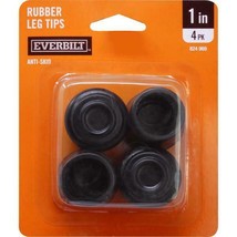 Everbilt 4 Pack 1&quot; Rubber Leg Tips Anti Skid Black - £2.32 GBP