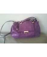 B. Makowsky Satchel Lombard Lizard Purple Leather Purse Shoulder Bag  A2... - £79.67 GBP