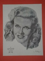 Ginger Rogers Volpe Academy Award Print Portrait 1962 - £15.92 GBP