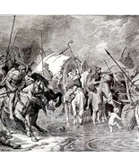 German Teutones Entering Gaul For War 1913 Plate Print 2 Page History DW... - €34,23 EUR