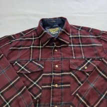Backpacker Outdoors Men's Burgundy Acrylic Plaid Shirt Long Sleeve Size Large image 5