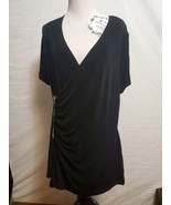 Chicos Travelers Black Tunic Pullover Zipper Blouse Top Shirt Size 3/ La... - €11,25 EUR