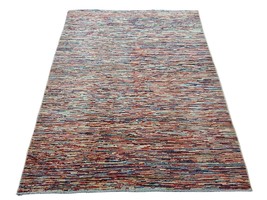 Multicolor Striped Gabbeh Hand-Knotted Oriental Rug - 5x6 Area Rug - £295.66 GBP