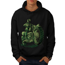 Wellcoda Biker Bike Death Skull Mens Hoodie,  Casual Hooded Sweatshirt - £25.79 GBP+