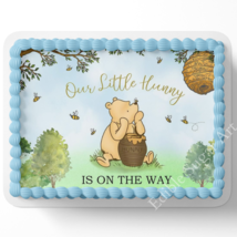 POOH BEAR BABY Shower Cake Topper Edible Image pooh bear book Nursery de... - $20.75+
