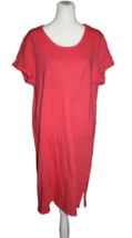 GAP Dress T-Shirt Style Coral Cotton Extra Large XL Round Neck Midi - £14.34 GBP