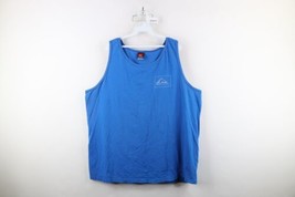 Vintage 90s Quiksilver Surfing Mens 2XL Faded Box Logo Tank Top T-Shirt Blue - $49.45