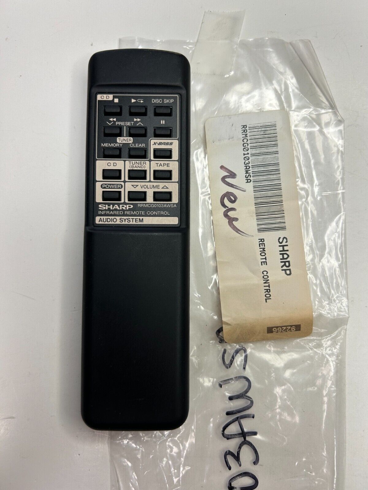 Sharp RRMCG0103AWSA Remote Control NOS for CDC401 CDC600 CDC406 CDC602 CDC1800  			