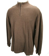 JOS. A. Bank 1/4 Zip Pullover Sweater Mens 2XL Brown Long Sleeve Casual ... - £23.74 GBP