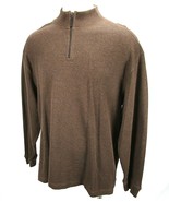 JOS. A. Bank 1/4 Zip Pullover Sweater Mens 2XL Brown Long Sleeve Casual ... - £23.36 GBP