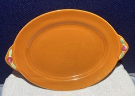 Vintage Coors Pottery Rosebud Orange Oval Serving Platter 13.25&quot; x 9.25&quot; - £15.92 GBP